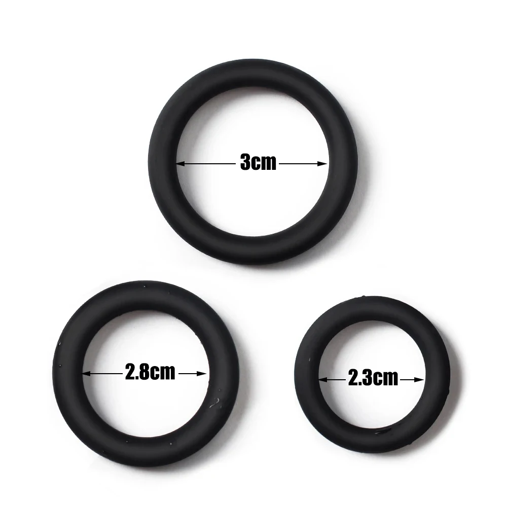 Cock Rings 3PCS Flash In The Night Lock Durable Silicone Penis Ring Sex Toys for Men Male Delay Ejaculation Scrotum Lock Ring