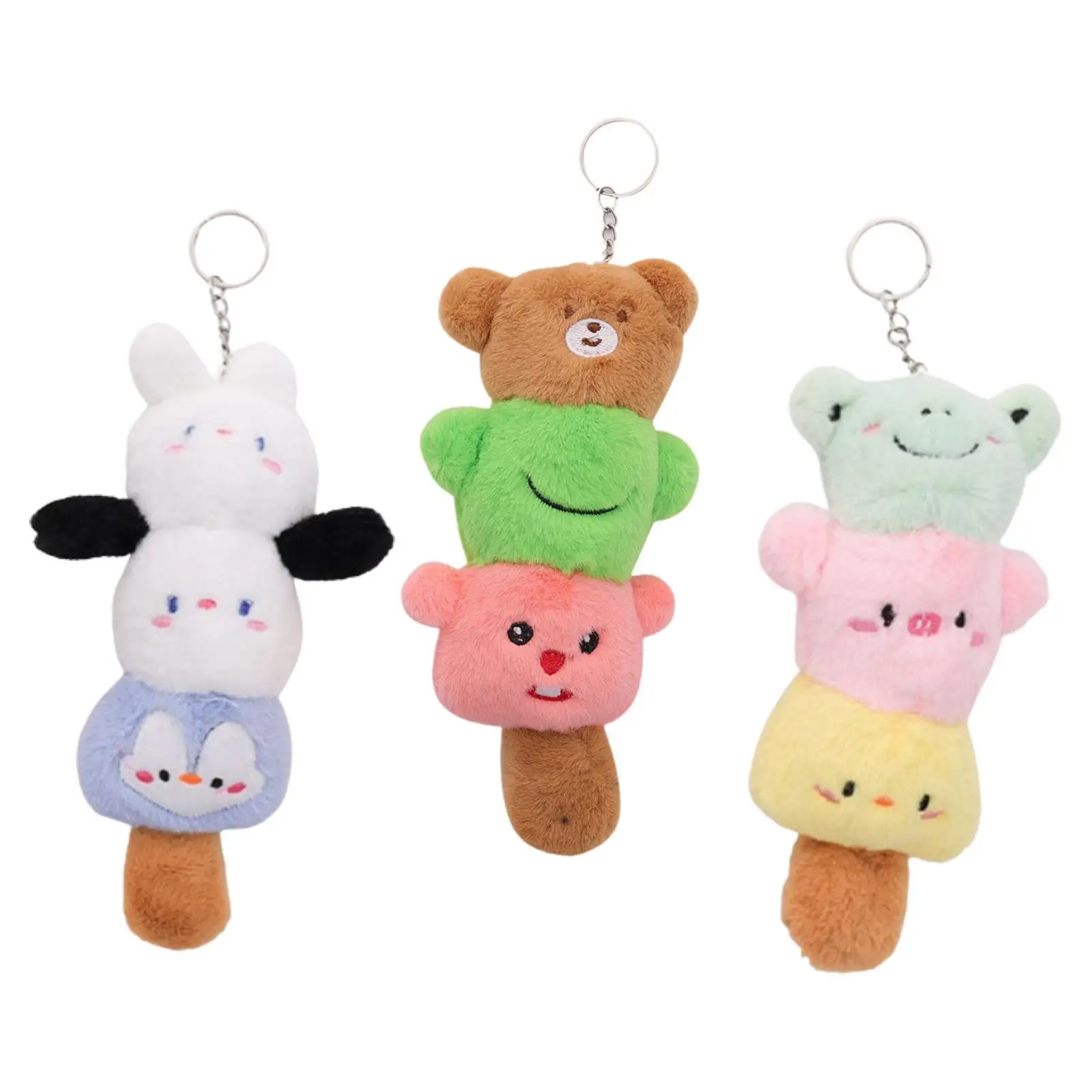 Animal Toy Plush Keychain Soft Lovely Animal Doll Hanging Ornament Backpack Pendant Keyring for Kids Children Adults Girls Gifts