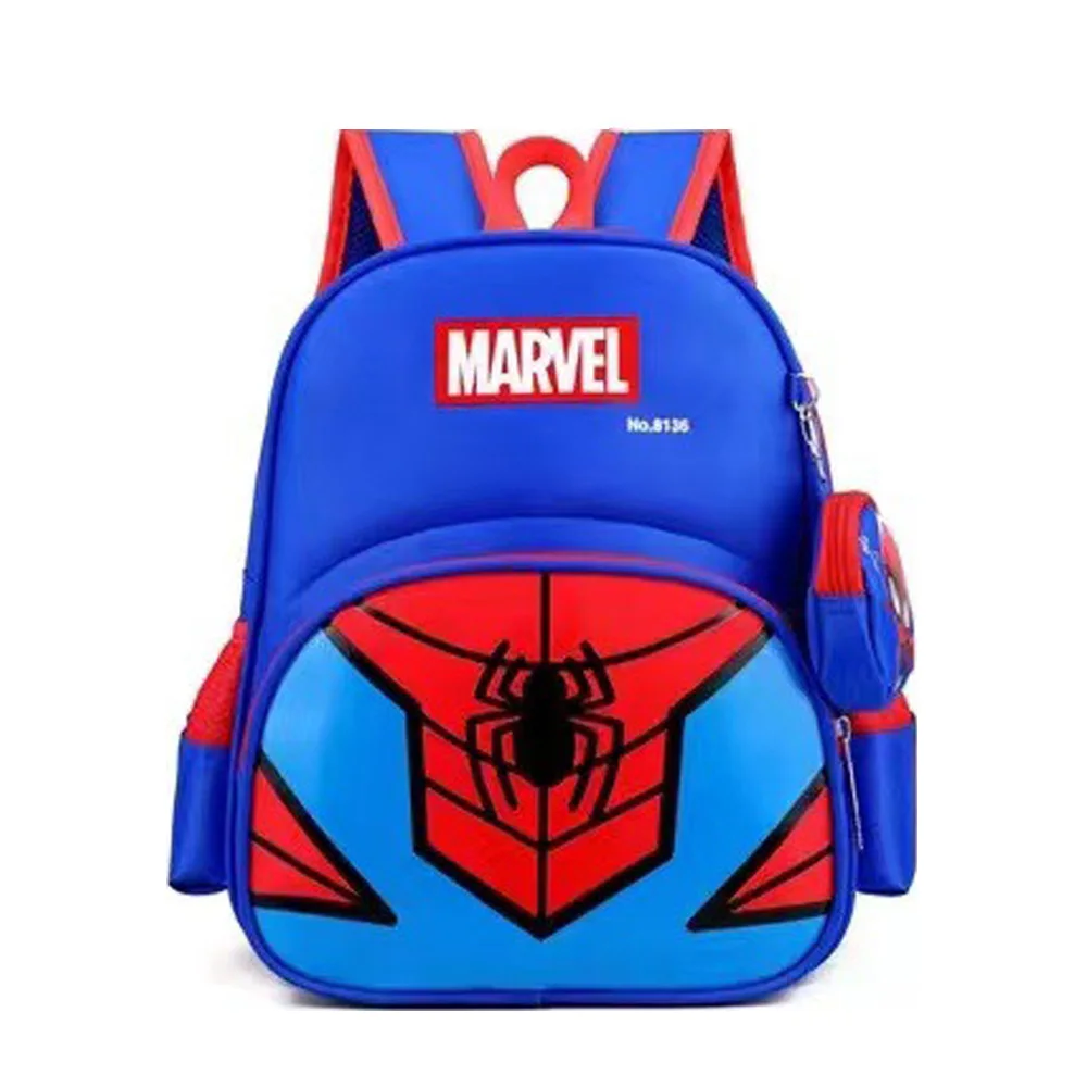 Iron Man Spiderman Captain America Children Schoolbag Marvel Periphery Anime School Bag Satchel With Pendant Bag Purse Backpacks