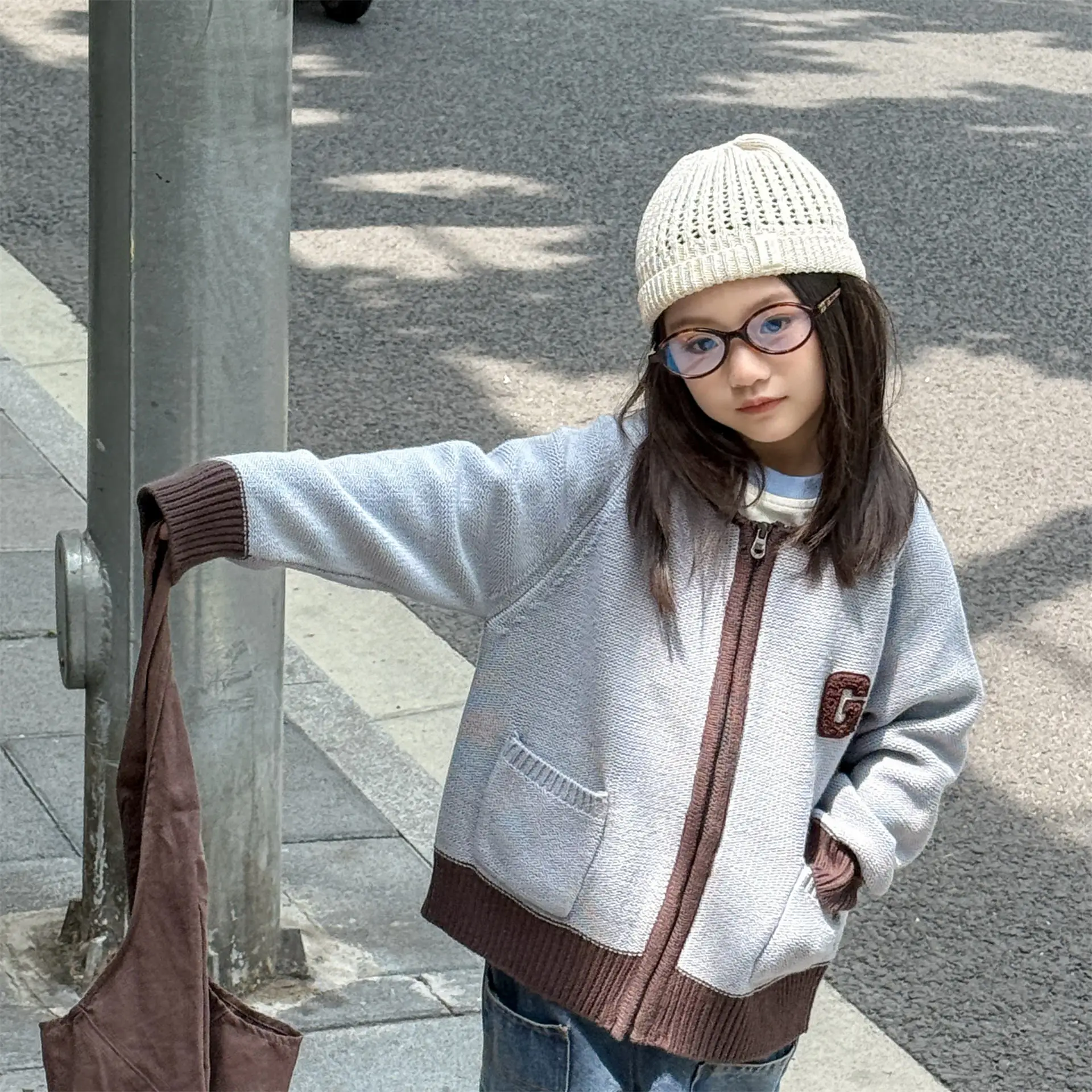 

​​2025 Spring Fall Kids Cardigan Korean Style Knit Sweater Boys Girls Cotton Coat Top Sweater Lightweight Outerwear 1-8 Year