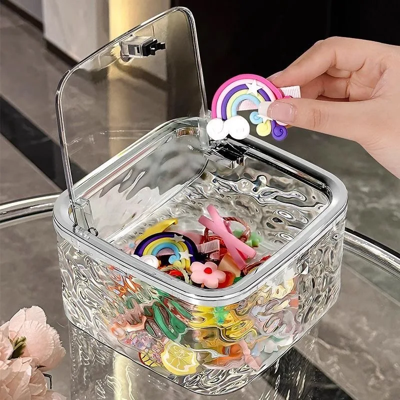 Hair Accessories Organizer Acrylic Storage Box Clear Hair Tie Organizer for Headband Laundry Pods Container Desktop Storage Box