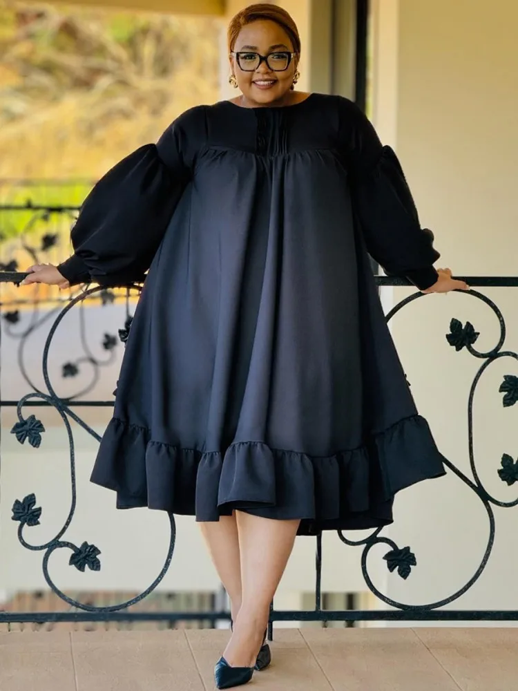 XL-5XL Plus Size Clothes Dresses Women Robes 2025 Spring Autumn Long Sleeve Street Style Casual 3XL 4XL Big Size Dress Oversized