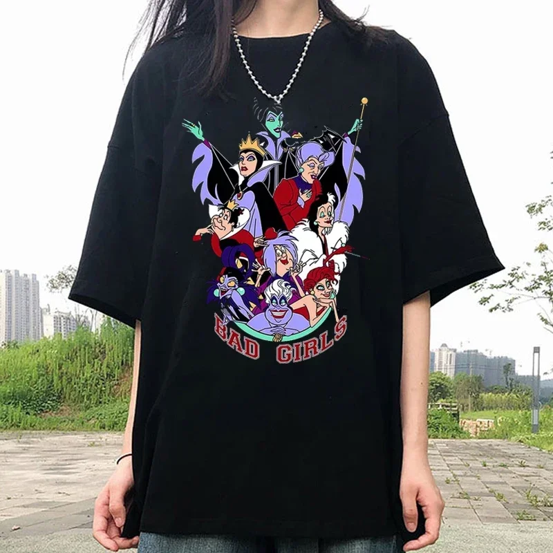 Summer Funny Fashion Casual Women T-shirts Kawaii Disney Tees Cartoon Graphic Casual Round Neck Short Sleeve Tops Unisex