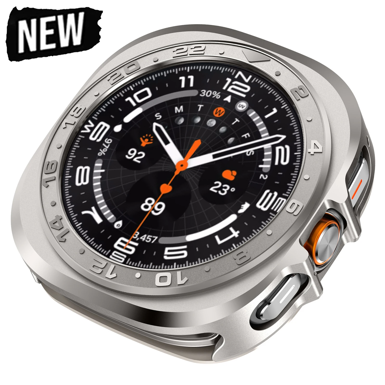 

For Samsung Galaxy Watch Ultra 2025 Case Metal Case Accessories Hard Frame Metal Case for Samsung Galaxy Watch 7 Ultra 47mm