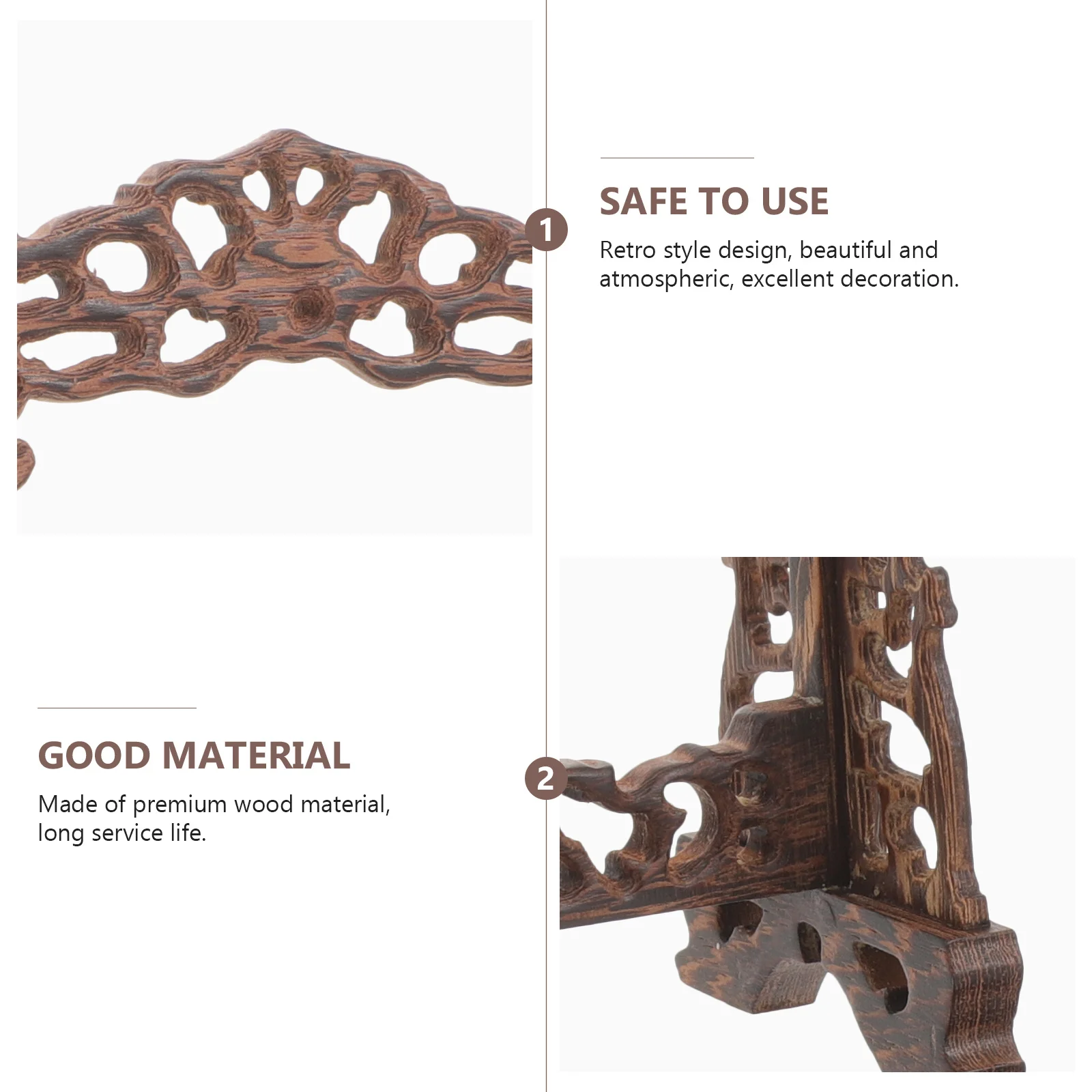 

1pcs Wooden Jewelry Organizer Stand Necklace Bracelet Ring Holder Display Rack For Jade Pendant Storage Home Decor Tidy Solution