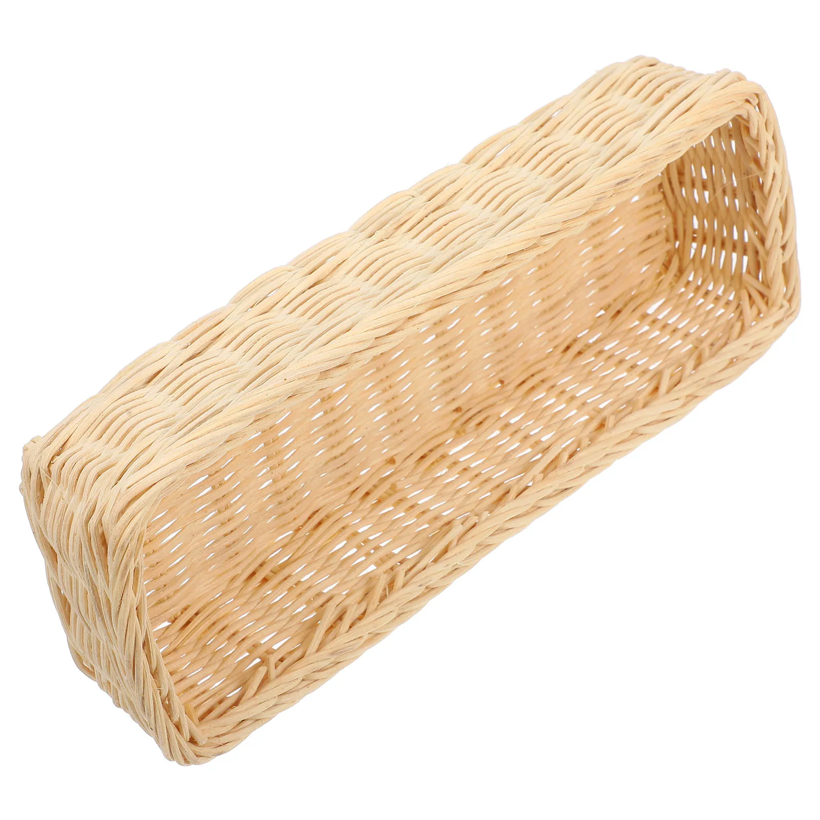 

Rattan Storage Basket Tableware Holder Rectangular Woven Cutlery Container Chopstick Silverware Organizer Kitchen Utensil