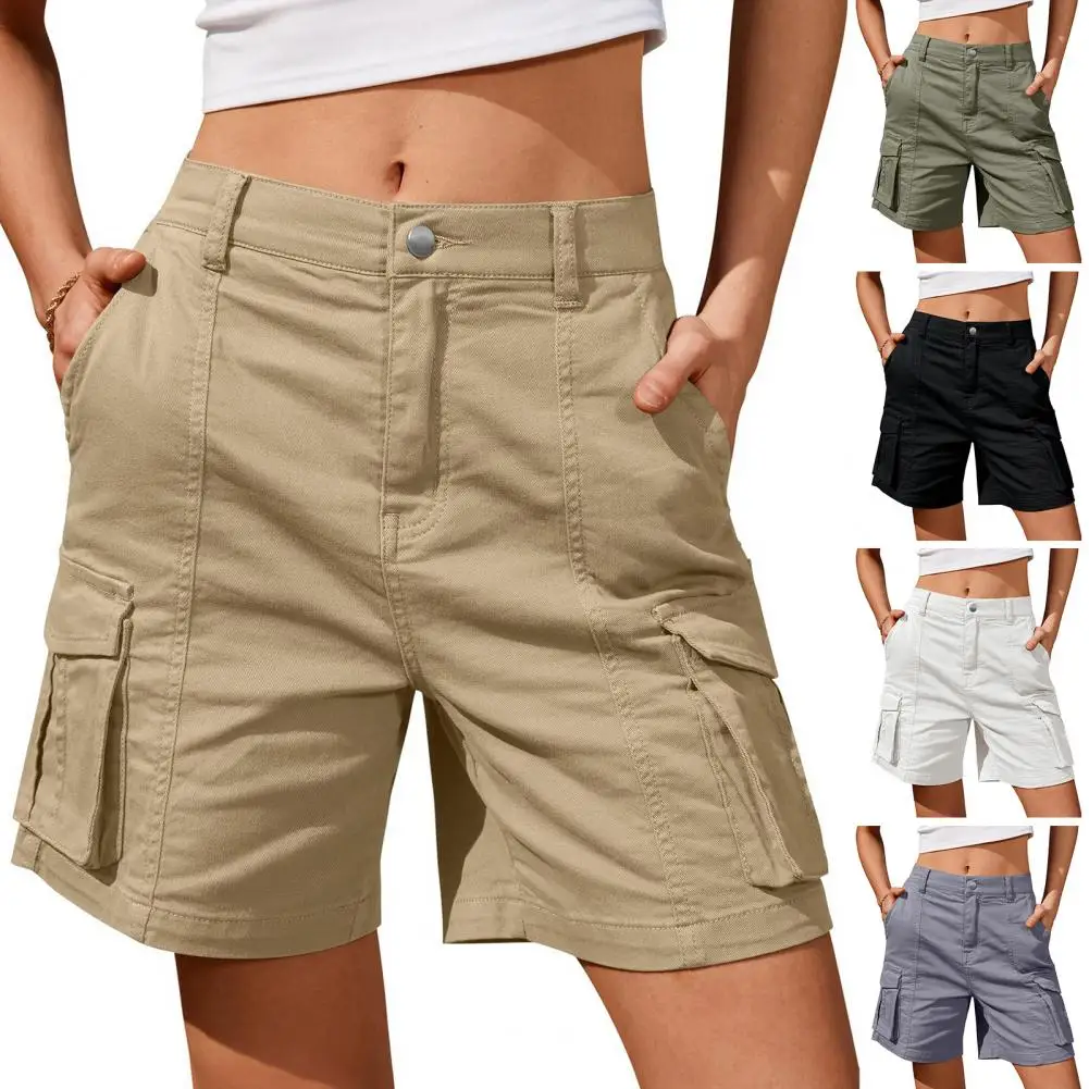 

Streetwear Hip Hop Cargo Shorts Women Vintage Harajuku High Waist Short Pants Casual Korean Pockets Bf Shorts Summer