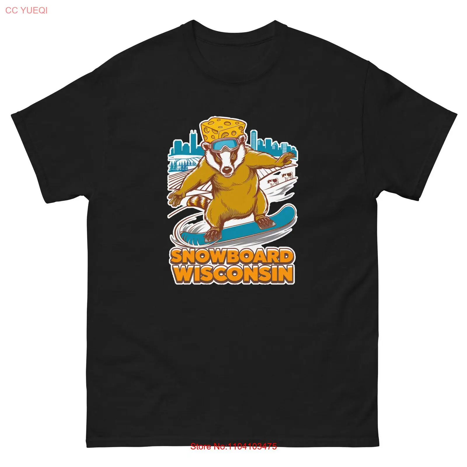 

Snowboard Wisconsin Badger USA Snowboarding Animal T-Shirt
