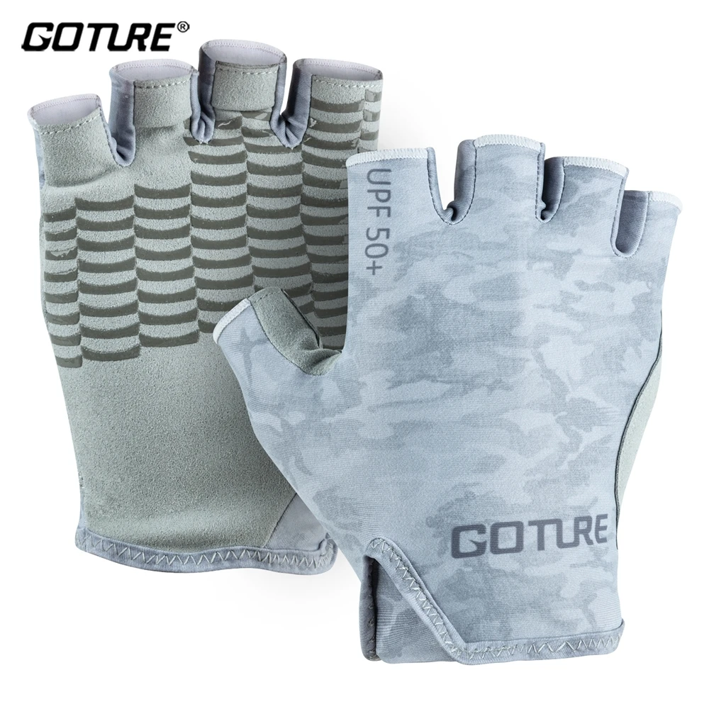 

Goture Fingerless Fishing Gloves Summer UV Protection Half Finger Gloves for Fishing, Boating Hiking Cycling for Men and Women