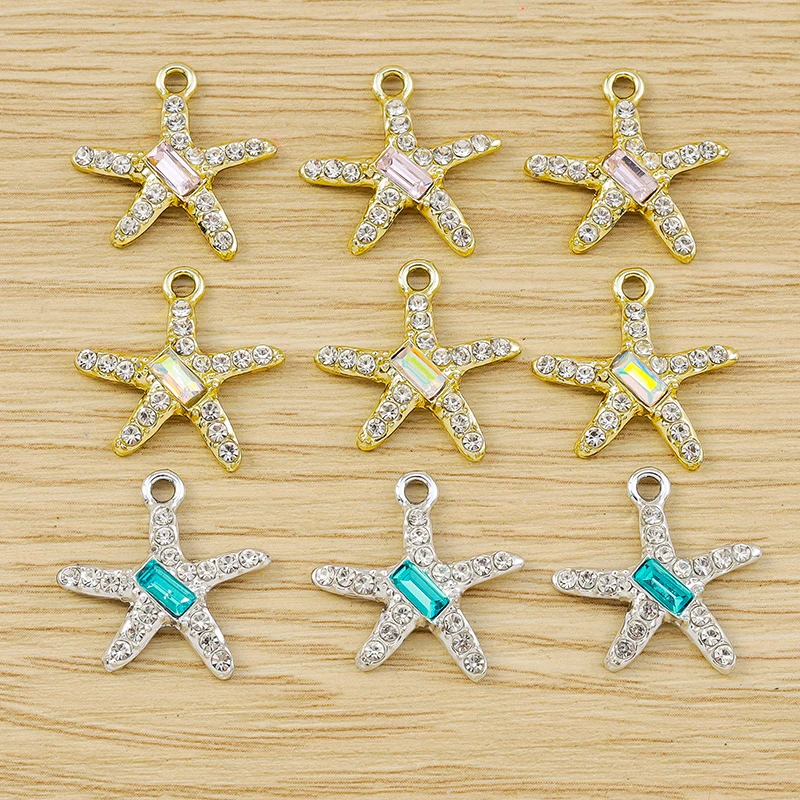 10 Stück gemischte niedliche Kristall-Seestern-Muschel-Fischschwanz-Anhänger für die Schmuckherstellung von Ohrringen, Halsketten, Armbändern, DIY-Bastelarbeiten und Geschenken – Detail 10