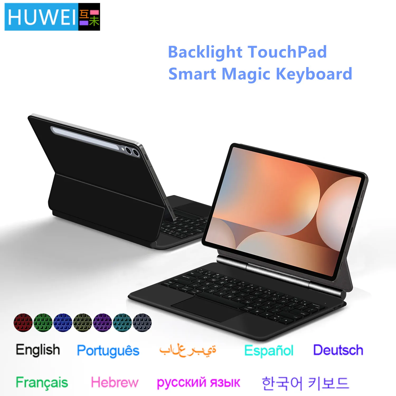 Magic Keyboard Case For Samsung Galaxy Tab S10+ S10 Plus S9 S9+ S9 FE Plus Tablet Smart Backlight Keyboard With Multi-Touch