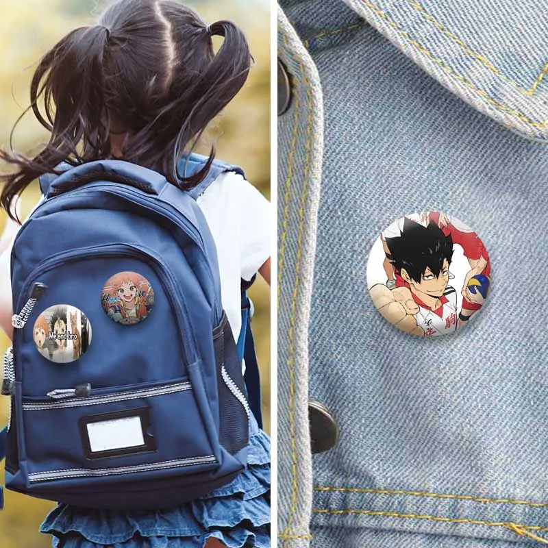 Aanpasbare Tobio Kageyama Kenma Kozume Zachte Knop Pins Creatieve Anime Badges Sieraden Broches Cadeaus voor Vriend Kids