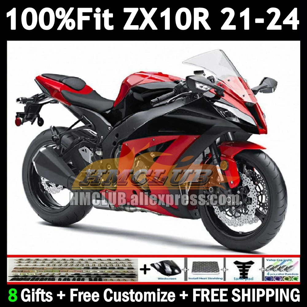 Injection Body For KAWASAKI NINJA ZX-10R ZX 10R 10 R 2021 2022 2023 2024 172No.27 ZX1000 ZX10R 21 22 23 gloss red 24 Fairing