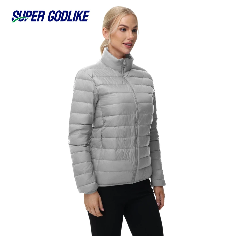 

New Autumn And Winter Women's Down Jacket Ultra-thin Thermal Insulation Outdoor Casual Fashion Warm Zipper Stand Collar Coat