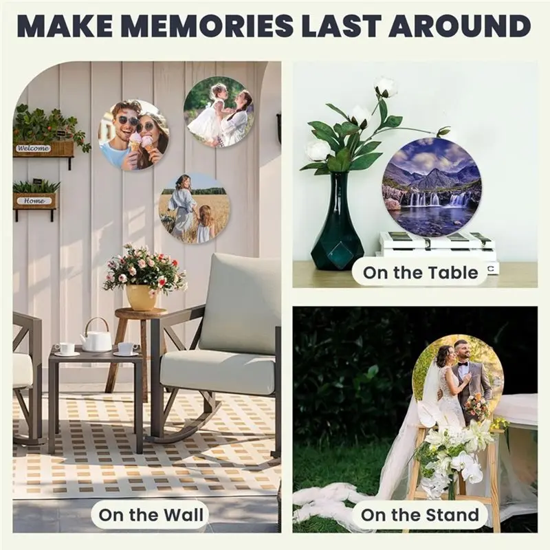 For DIY Photo Sign Sheets 10 Inch, 12 Pcs Metal Sublimation Round Blanks For Indoor Outdoor Decor Gifts