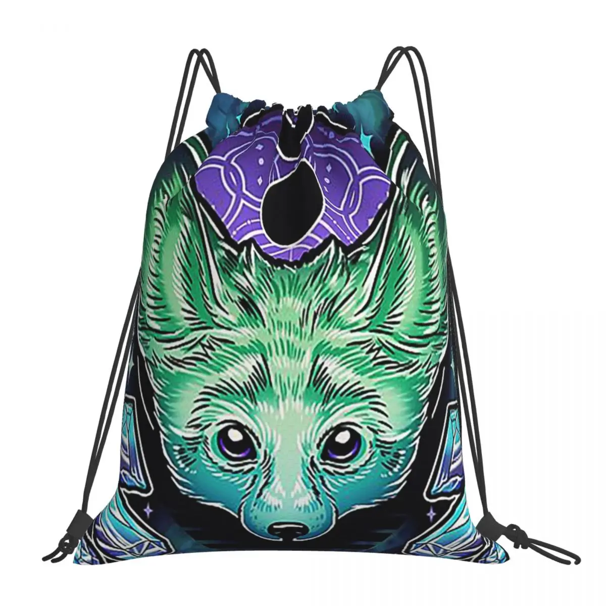 Fennec Backpacks Casual Portable Drawstring Bundle Pocket Shoes Bag Book Bags For Man Woman Students