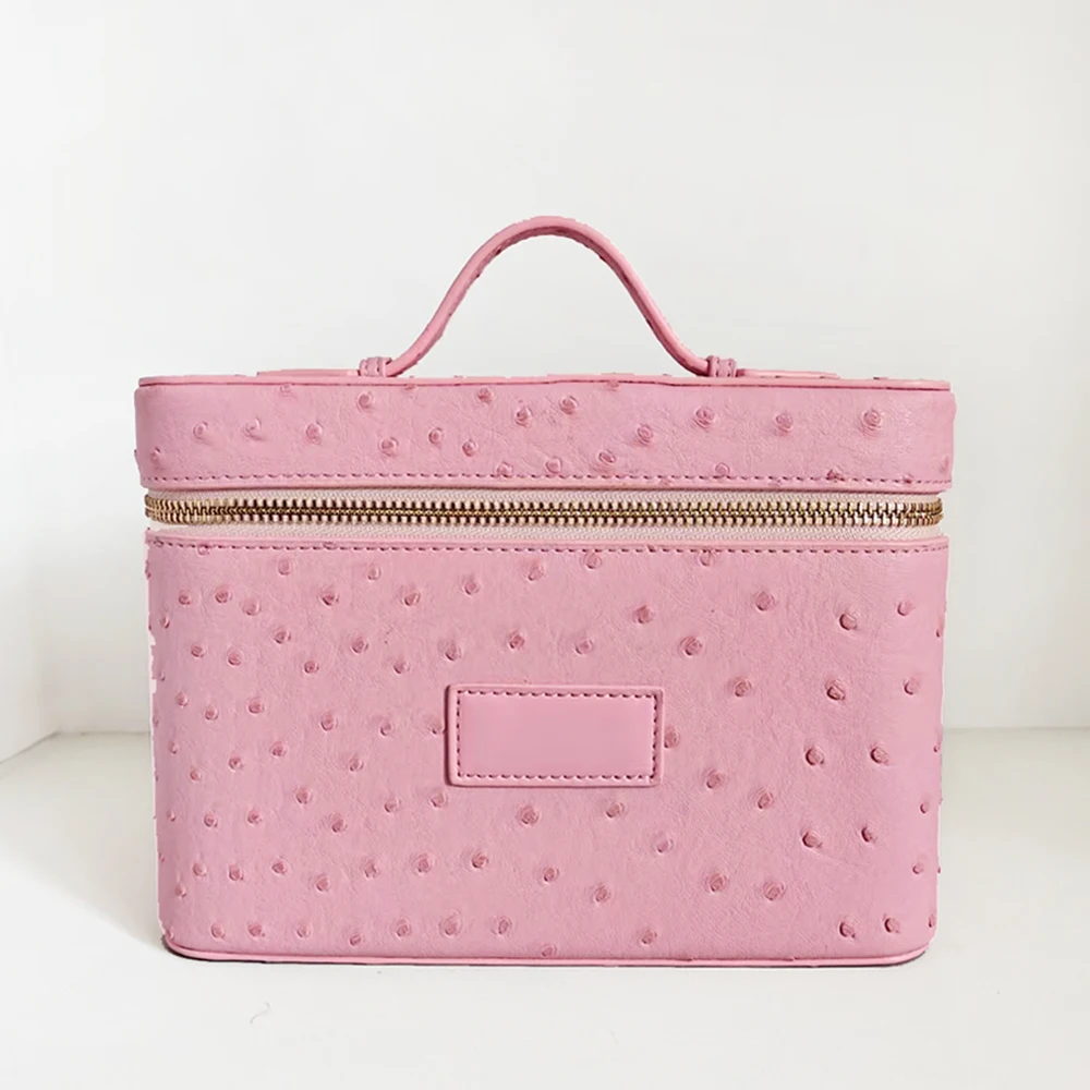 Kosmetiktasche mit individuellem Namen für Frauen, großes Fassungsvermögen, Kulturbeutel, Tasche für Reisen, tragbar, handgehalten, Make-up-Organizer aus Leder – Detail 12