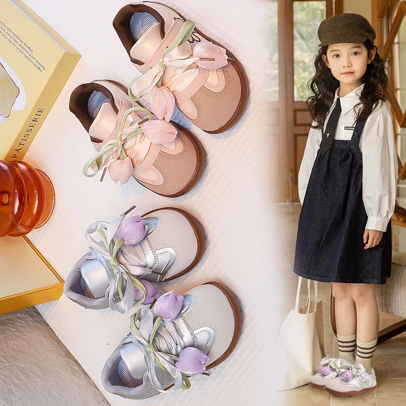 Girls' Sports Shoes 2026 New Spring And Autumn Children's Shoes Fashionable Girls' Soft Soled Casual Shoes
