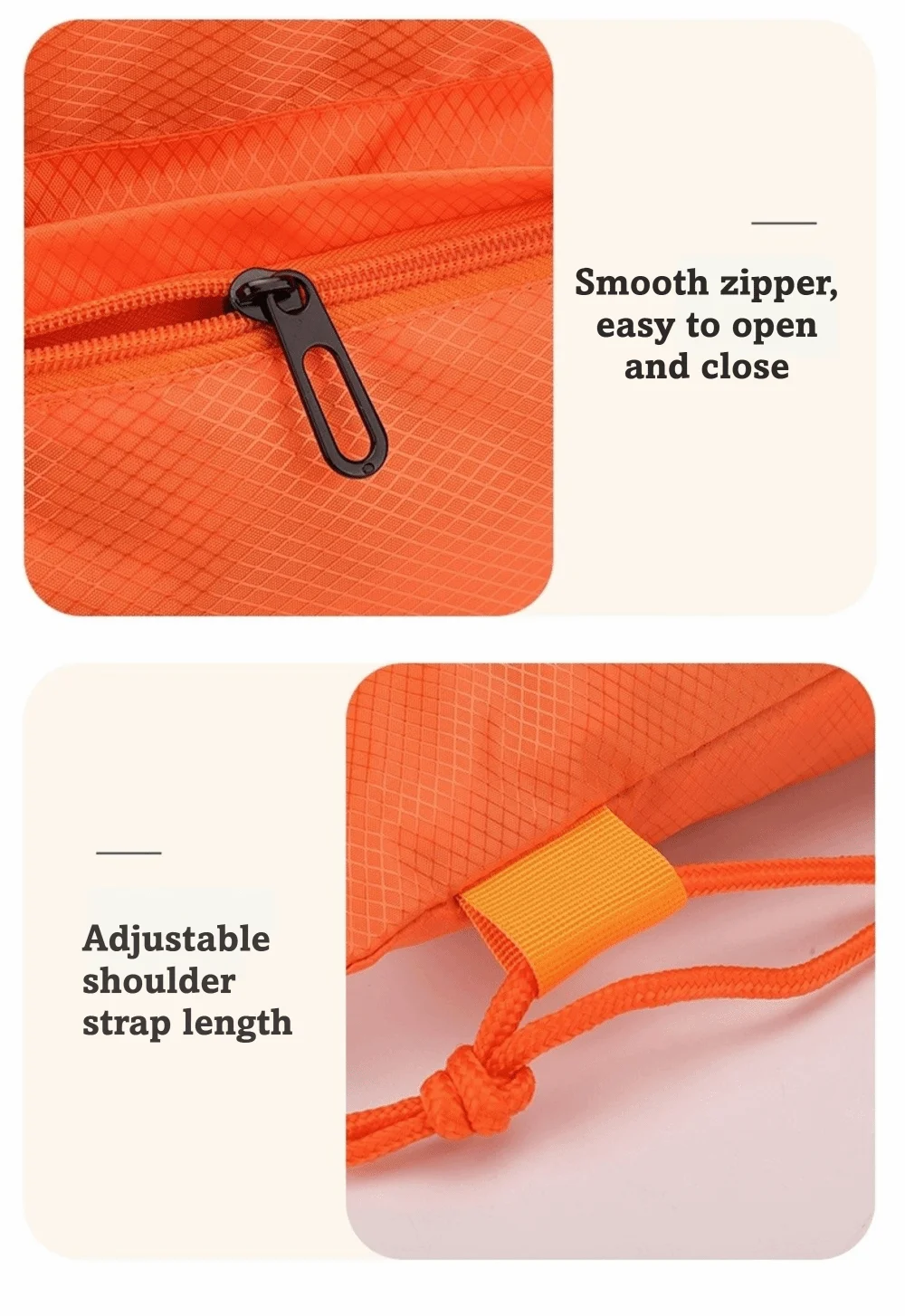 Einfarbige Turntasche mit Kordelzug, wasserdicht, schnell trocknend, Sportrucksack, verstellbare Träger, großes Fassungsvermögen, Sporttasche mit zwei Schultergurten – Detail 7