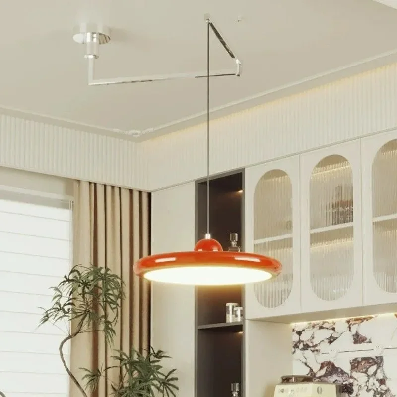 for Displaceable Restaurant Chandelier 2024 New Full Spectrum Eye Protection Rocker Arm Flying Saucer Light French Style