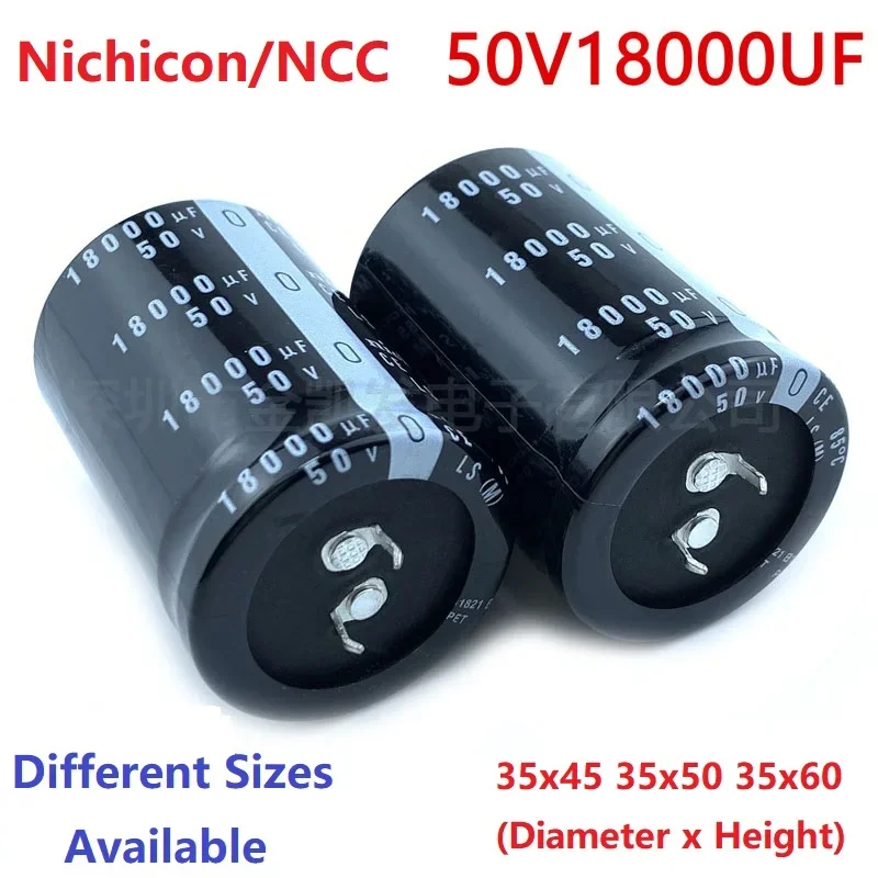 Nichicon-condensador amplificador PSU Snap-in, NCC 50V18000uF, 35x45, 35x50, 35x60, 2 unidades por lote