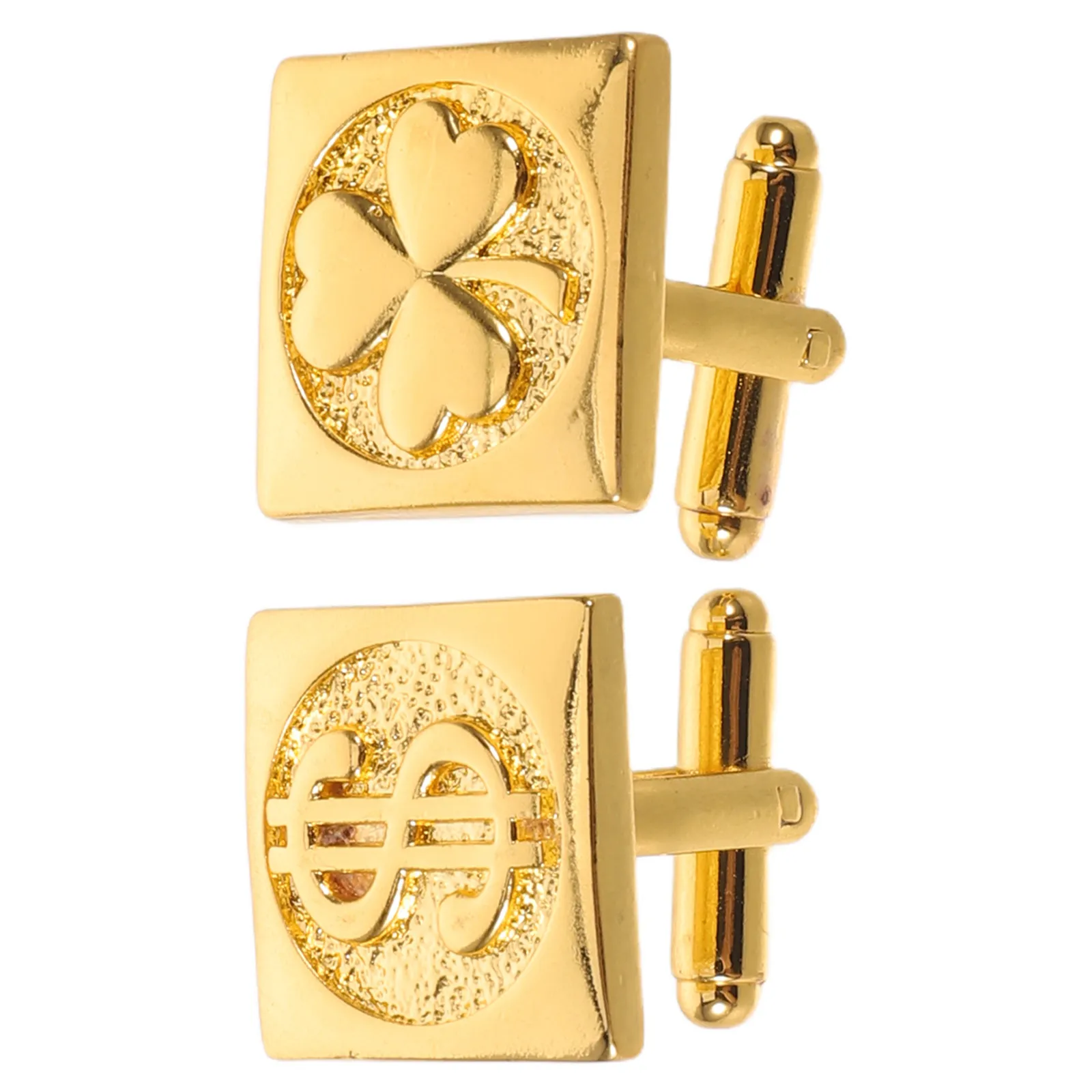 1Pair Dollar Cufflinks Men Minimalist Polished Copper Formal Wedding Business French Cuff Shirt Accessories