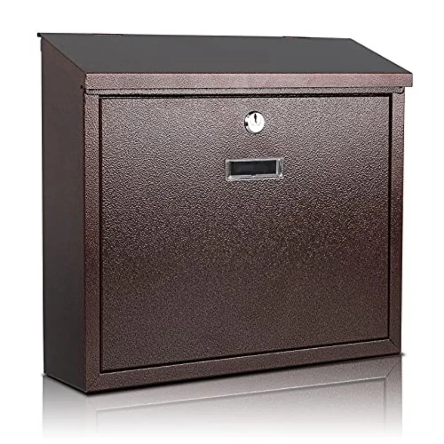 

Mail Boxes with Key Lock, Locking Mailbox Wall Mounted, Large Capacity, Galvanized Steel Cover Metal Postbox for House, 14 X 12