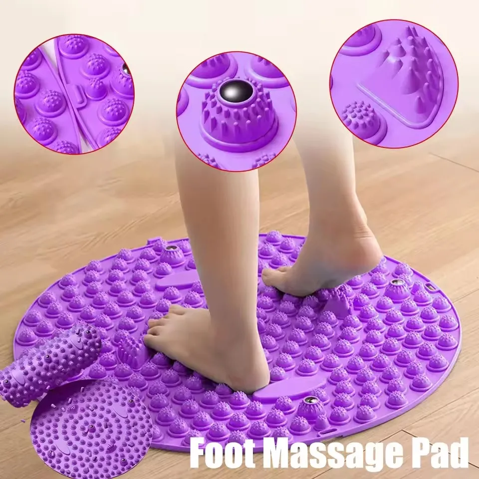 Finger Press Foot Massage Board for Household Use, Bamboo Shooting, Stepping on Finger Board, Thick Circular Foot Massage Pad