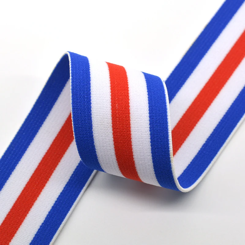 4cm Rainbow Color Striped Elastic Bands 40mm Nylon Colorful Elastic Band Webbing Waistband Stretchy Tape Clothing Accessories 1M