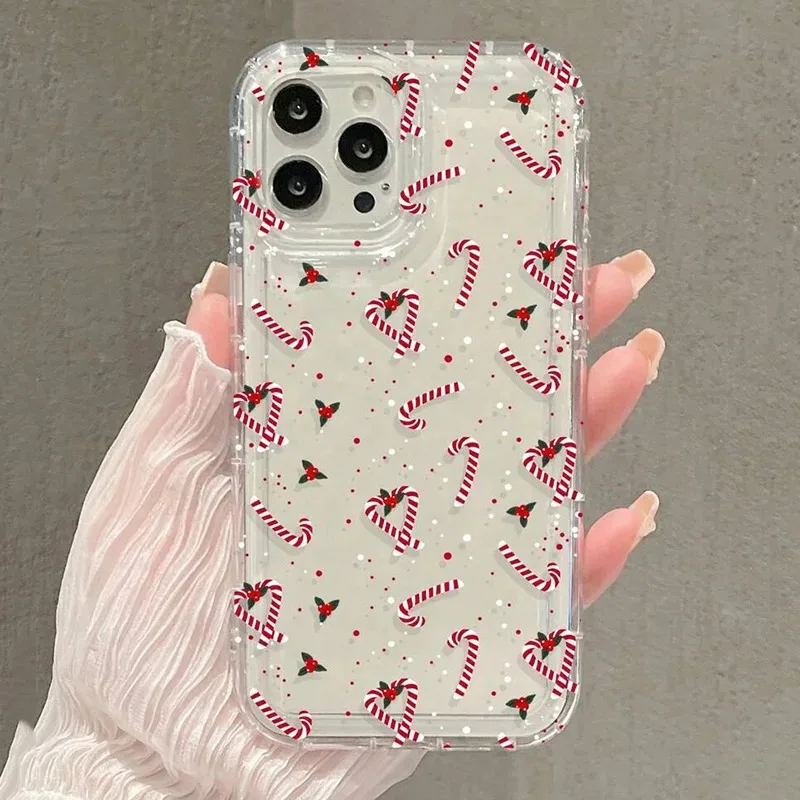 Winter Christmas Graphic Print Clear Case For iPhone 16 15 14 13 12 11 Pro Max 16E XS XR SE2 7 8 Plus SE2 SE3 Shockproof Cover - náhled 2