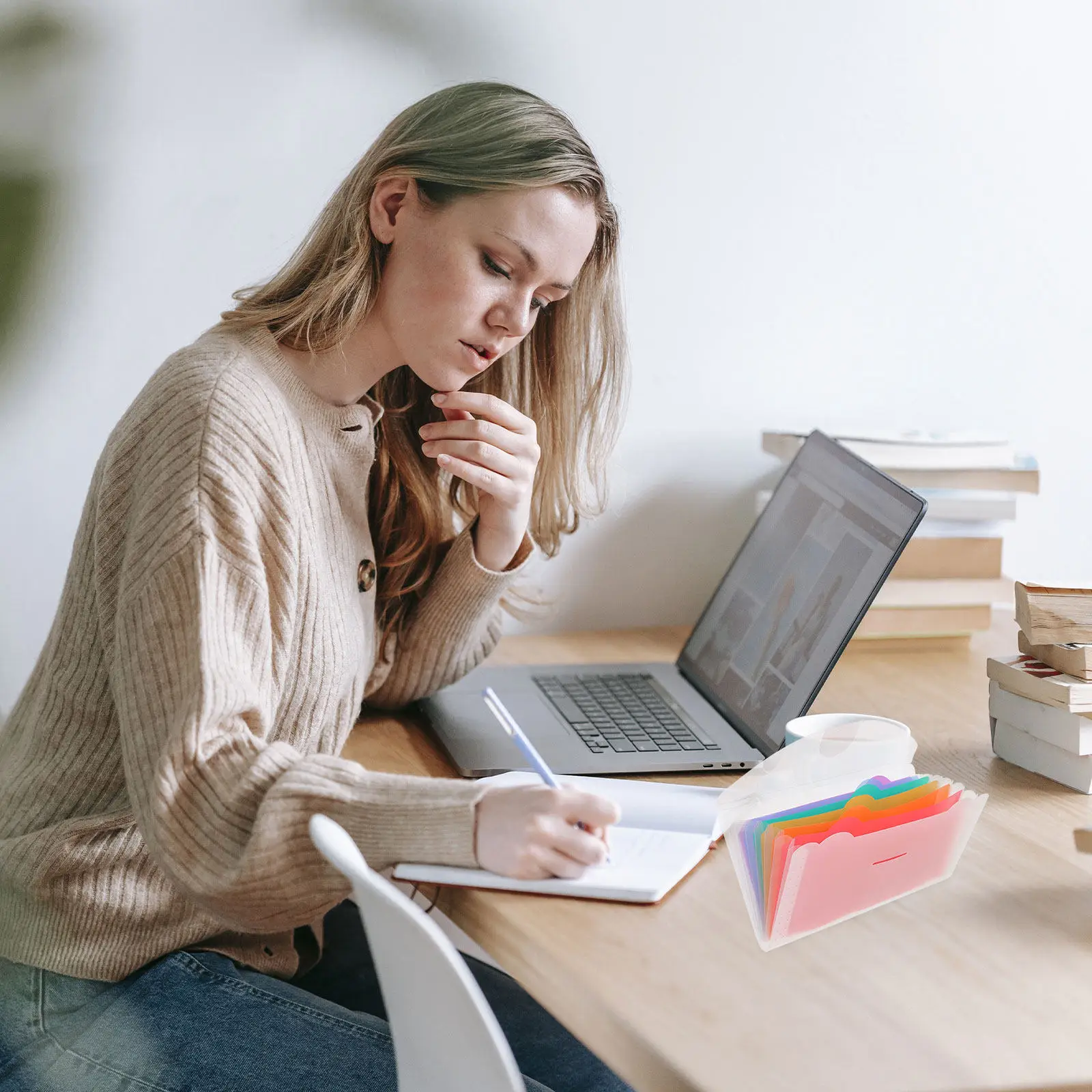 

2Pcs Small Size Portable File Folder Receipt Organizer Plastic Accordion Design Multi-Layer Document Storage Bag for Bills