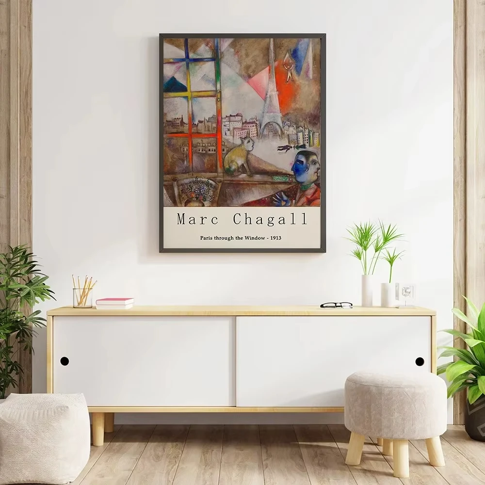 Retro Marc Chagall Poster Print Paris La Vie Abstract Canvas Painting Promenade Wall Art Pictures Livingroom Office Home Decor