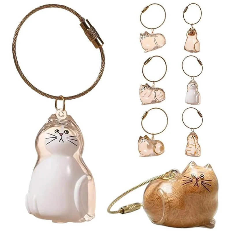 Cat Fur Storage Bottle Keychain- My Pet's Fur Container,Transparent Cat Hair Storage Box Pendants,Capsule Toys Pet Hair Containe