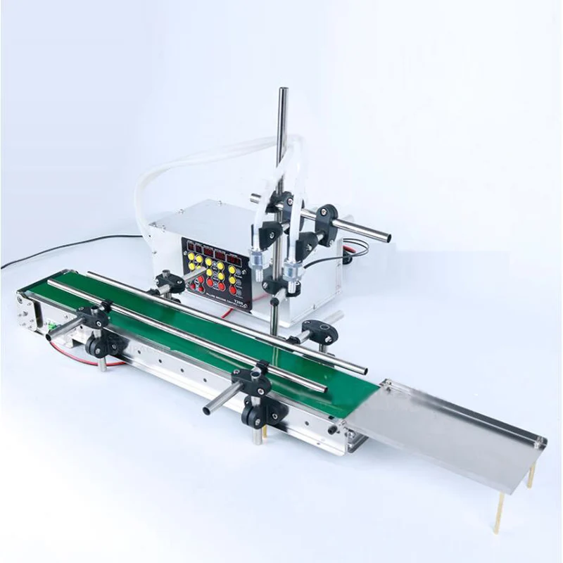 

110V 220V Filler Conveyor Belt Two Head Liquid Filling Machine Can Sense High Precision High Temperature And Heat Resistance