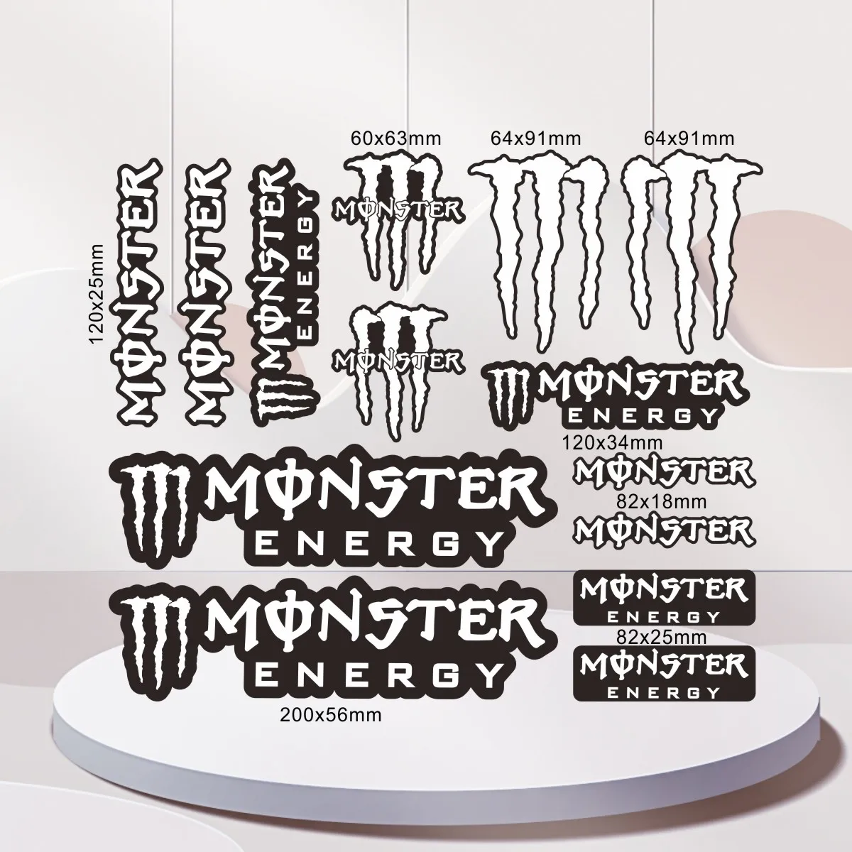 Pegatina reflectante Monster Energy con logotipo para motocicleta, tanque de combustible, casco, bicicleta, coche, Kit de calcomanías para Yamaha, Honda, Suzuki, Kawasaki, Ktm, Bmw