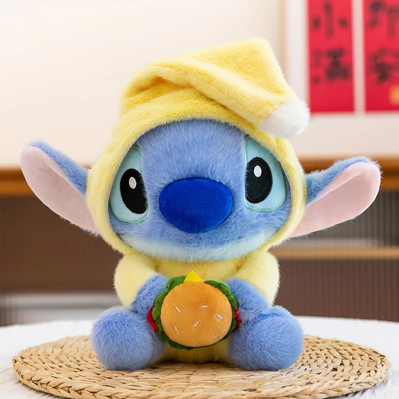 ตุ๊กตาการ์ตูนสติทช์ขนาด 25 ซม. รุ่นเฟรนช์ฟรายส์พร้อมชานม ของตกแต่งห้อง ของขวัญวันเกิดสำหรับเด็ก