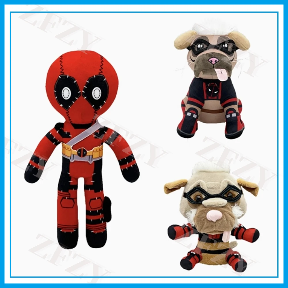 Deadpool Plush Moive Periphery Cartoon Doll Stuffed Plushie Deadpool Dog Doll Doge Pool Dog Plush Toys Xmas Gifts 25cm