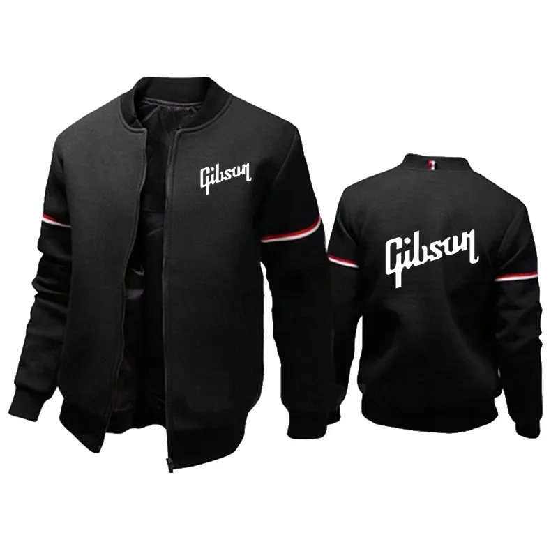 Chaqueta de béisbol cómoda para hombre, sudadera de algodón con cremallera, abrigos sueltos, ropa de calle Hip Hop, Gibson, nueva moda, primavera y otoño