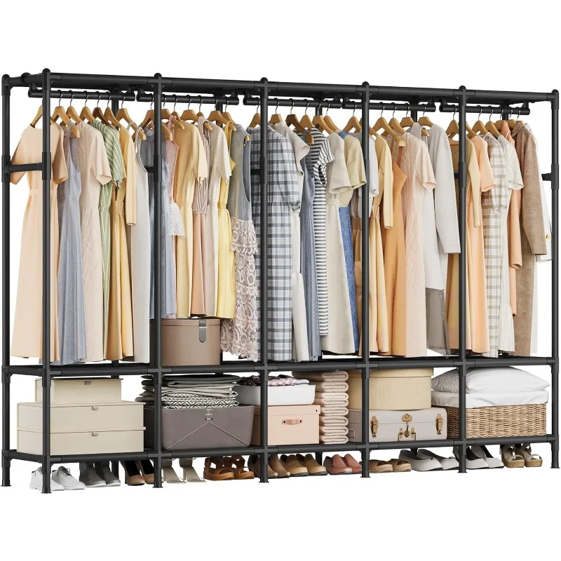 Wardrobe Closet, 83.5 Inch Large Capacity Portable Closet, Clothing Rack, 25 mm Dia,Thick Steel Tubes, Clothes Organizer