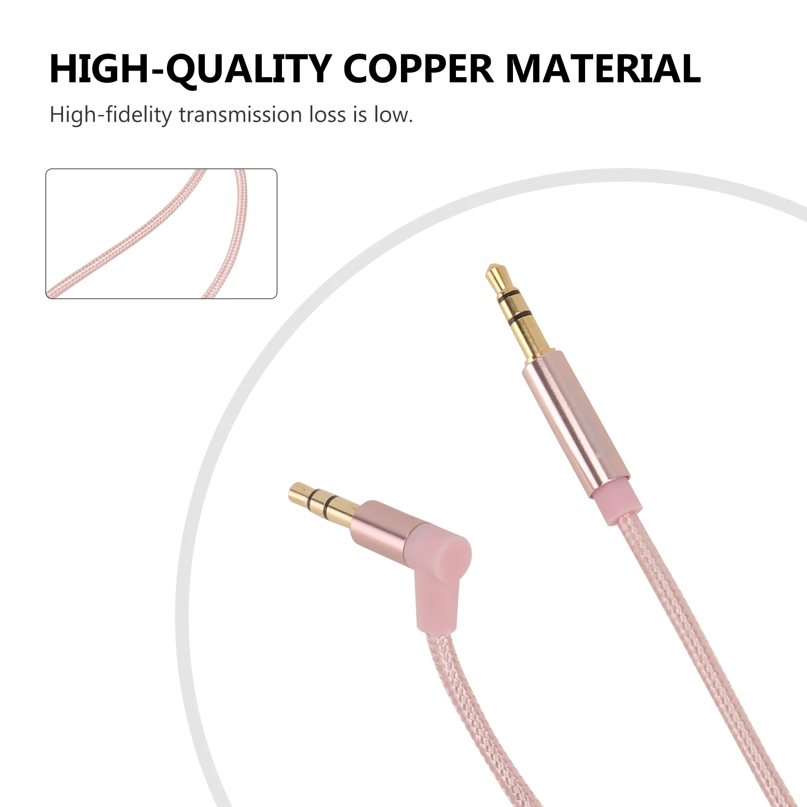 

1pc 3.5Mm Aux Cable Audio Cord For Phone Headphone Speaker Home Stereo Durable Copper Wire Compatible With Tablets Laptops