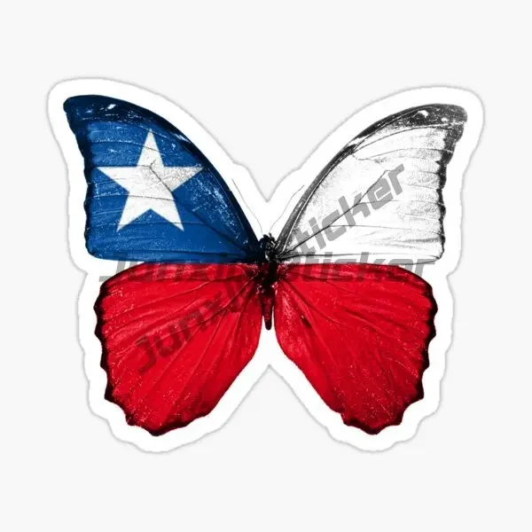 Chile Flag Butterfly Creative Sticker Bicycle Vinyl Motorcycle Camper Car Truck Helmet Racing Boat Wall PVC Decal Assecories