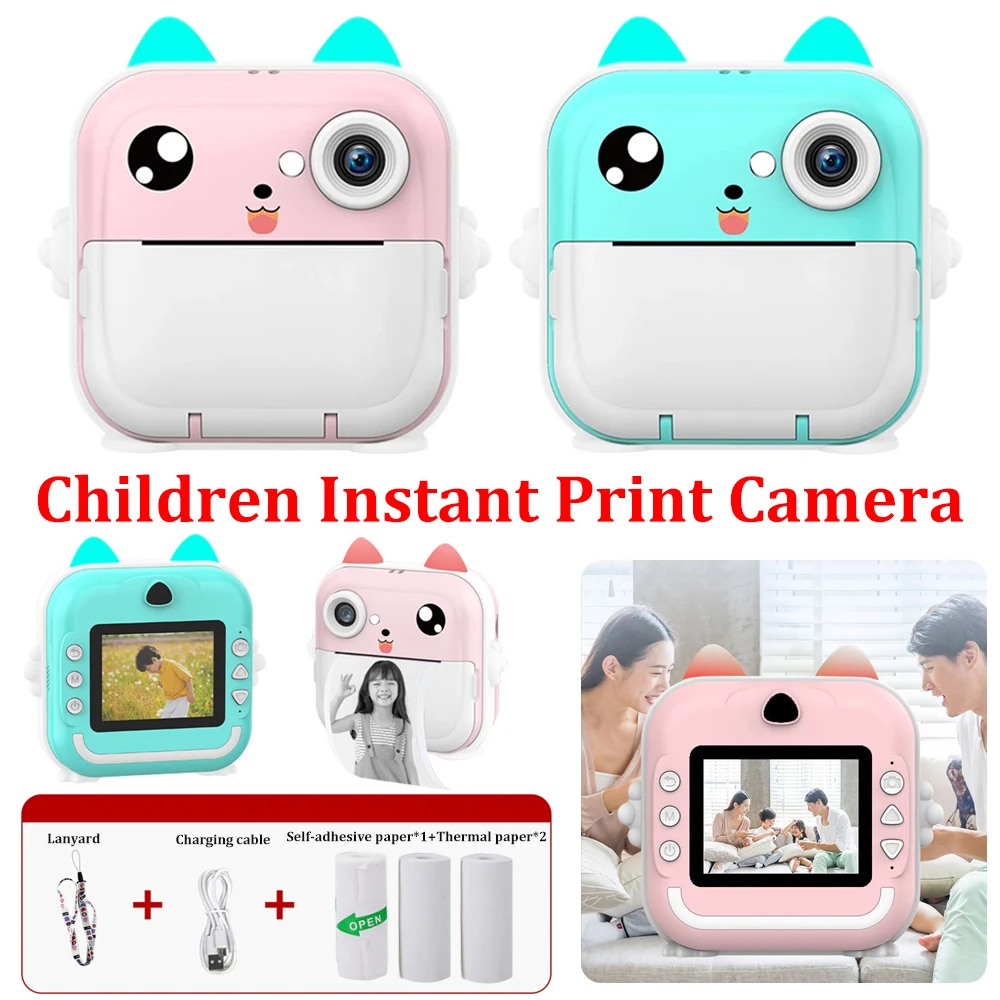 Kids Digital Photo Camera with Thermal Printer Child Camera Instant Print Video Recording Take Pictures Girl Boy Birthday Gifts