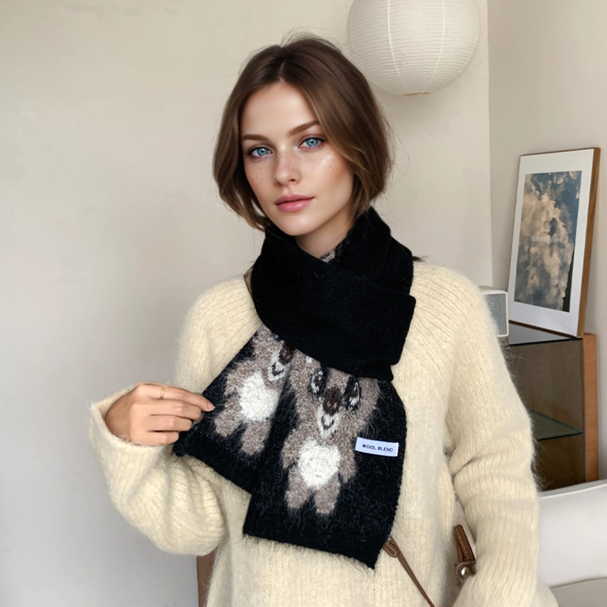 جديد محبوك وشاح من الصوف الخريف/الشتاء في الهواء الطلق المرأة الكرتون كوالا موضة متعددة الوظائف السفر سميكة الرقبة الدافئة #5