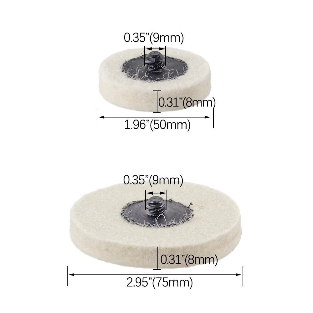 50mm/75mm Wool Polishing Wheel Buffing Pads Quick Change Felt Polishing Disc Roll Rock for Rotary Tool Abrasive