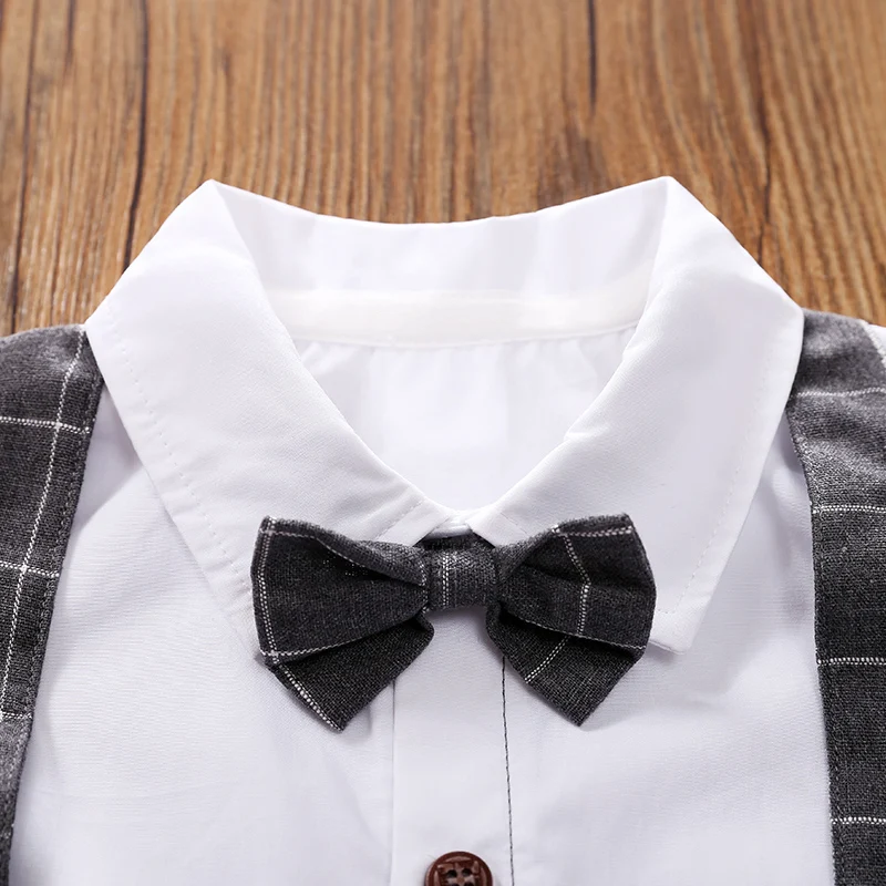 الصيف الوليد محبوك شهم رومبير Bowknot التلبيب بيبي بوي قصيرة الأكمام مريحة لينة العصرية نمط جديد عادية نيسيي كول #3