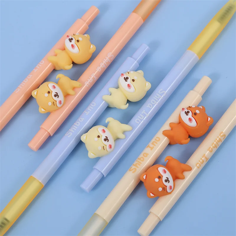 36pcs/lot Kawaii Shiba Inu Press Gel Pen Cute 0.5mm Black Ink Signature Pens Stationery Gift School Writing Supplies