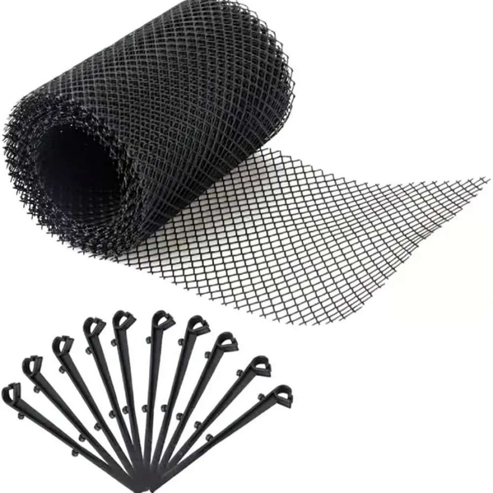 Garden Gutter Guard Net Leaf Filter Prevent Drainage Blockage Weather Resistant Pp Material Easy Install Outdoor Screen