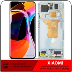 AMOLED For Xiaomi mi 12 LCD Display Screen Touch Panel Digitizer Assembly Replacement For Xiaomi mi 12X Screen With Frame