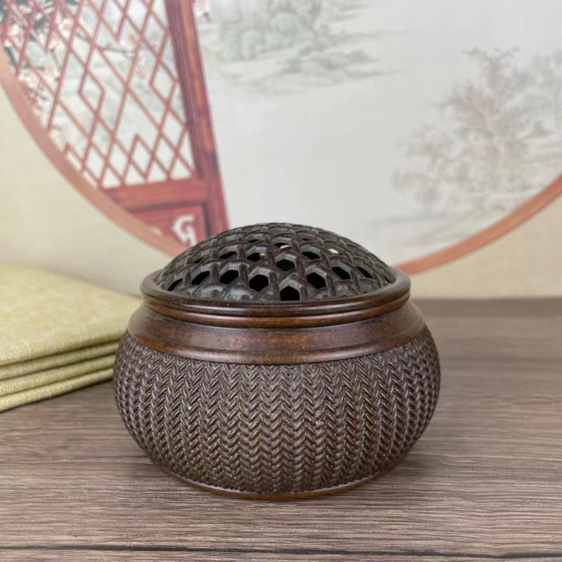 Brass mesh cover , copper incense burner for home tea ceremony, air purification craft ornament