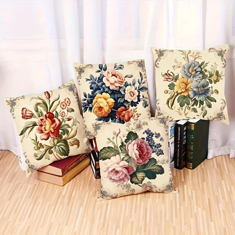 1pc Throw Pillow Covers Art Fashion Flowers And Flowers Decorative Throw Pillow Cases Home Decor (Insert Not Included)